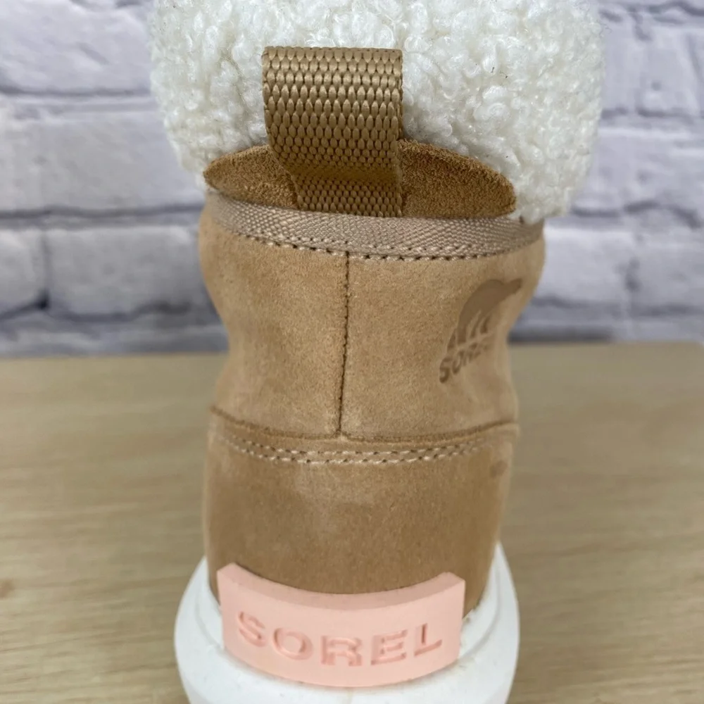 Sorel Explorer II Carnival Winter Tan & Pink Sherpa Boots size 6 NWOT
